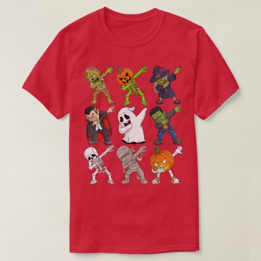 ダビングハロウィーンスケルトンゾンビホラーカボチャVa Tシャツ (デザイン正面)