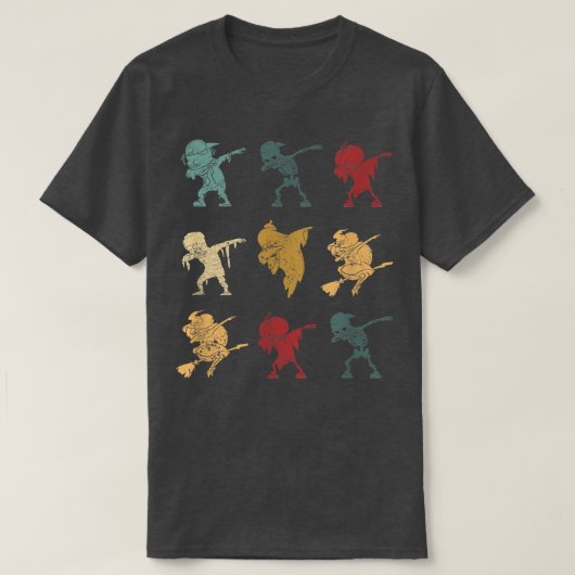 ダビングハロウィーンスケルトンゾンビ幽霊魔女の傷跡 Tシャツ (デザイン正面)