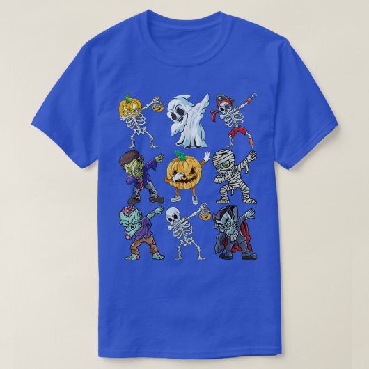 ダビングハロウィーンズスケルトンゾンビミイラ幽霊 Tシャツ (デザイン正面)