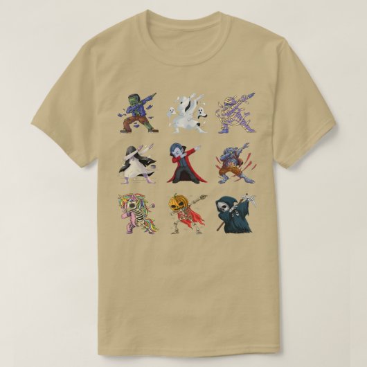 ダビングハロウィーンボーイズスケルトンゾンビカボンプキンムーム Tシャツ (デザイン正面)