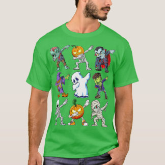 ダビングハロウィーンボーイズスケルトンゾンビホラーカンプ Tシャツ