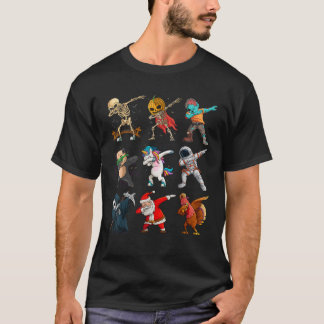 ダビングハロウィーンボーイズスケルトンゾンビホラーカンプ Tシャツ