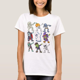 ダビングハロウィーンボーイズスケルトンゾンビママ Tシャツ