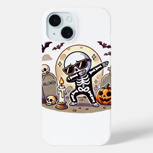 ダビングハロウィーンボーイズスケルトンゾンビ怖い Case-Mate iPhoneケース (裏面)