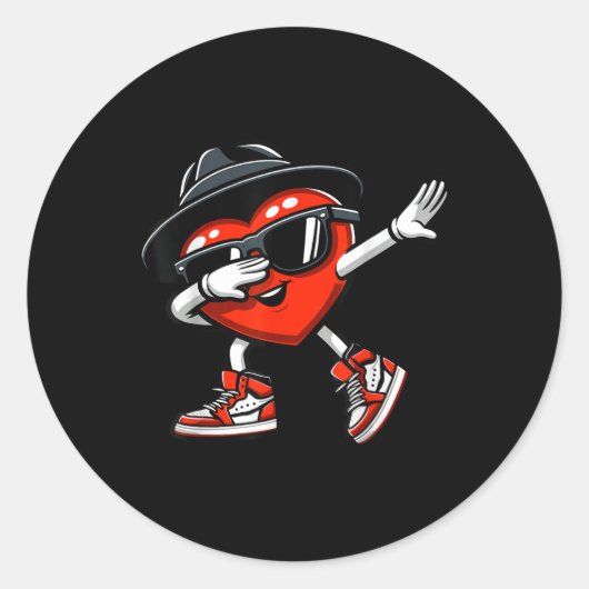 ダビングハートおもしろいラブキッズボーイズメンバレンタイン ラウンドシール (正面)