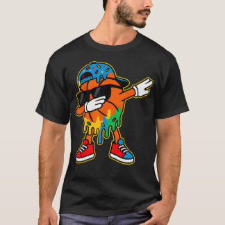 ダビングバスケットボールアイスクリームドリップ少年バスケットボール Tシャツ