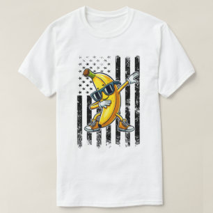 ダビングバナナリトロUSAフラグTシャツ Tシャツ