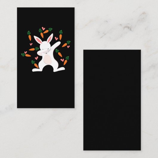 ダビングバニーの人参おもしろい愛動物 名刺 (正面/裏面)