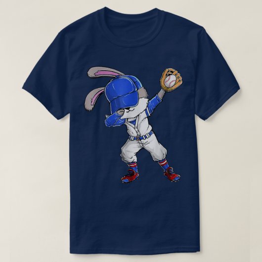 ダビングバニーイースターデー野球捕手ハッピーEa Tシャツ (デザイン正面)
