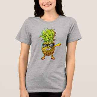 ダビングパイナップルサングラス グリッチ サマーアート  トライブレンドＴシャツ