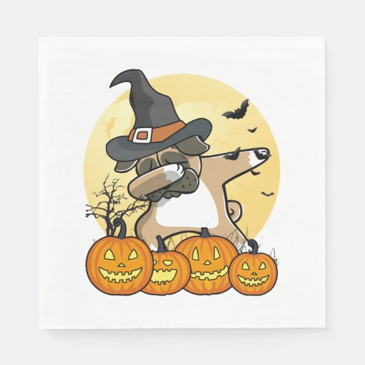 ダビングパグハロウィーン スタンダードランチョンナプキン (正面)