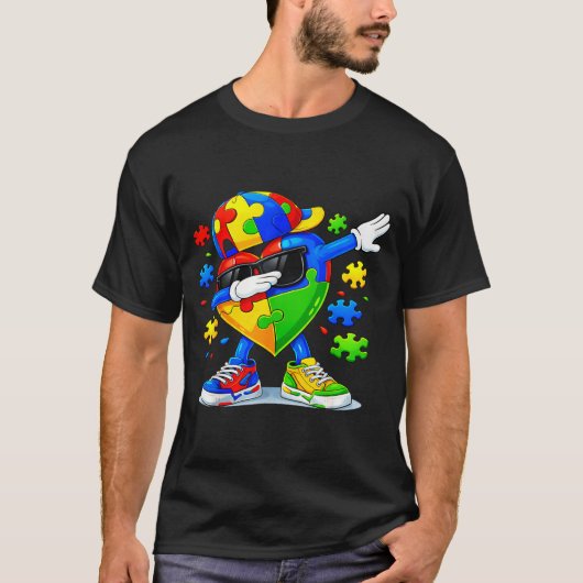 ダビングパズル 自閉症啓発 楽しい Tシャツ (正面)