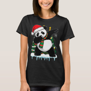 ダビングパンダサンタクリスマスキッズボーイズメンズXmas B Tシャツ