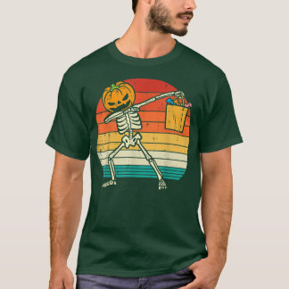 ダビングパンプキンスケルトンキャンディレトロ幼児ボーイズ Tシャツ