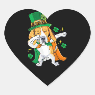 ダビングビーグルSt patricks dayギフト ハートシール