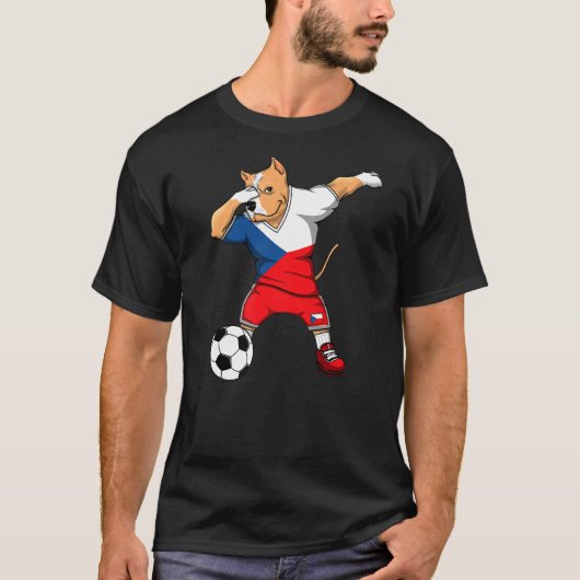 ダビングピットブルチェコ共和国サッカーファンジャージー Tシャツ (正面)