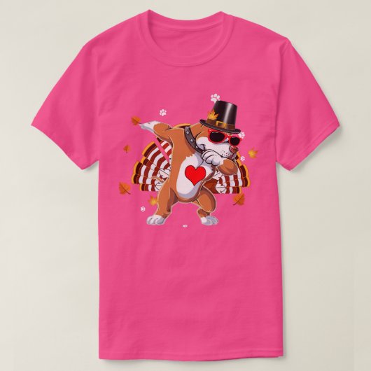 ダビングピットブル感謝祭の日犬の巡礼少年 Tシャツ (デザイン正面)