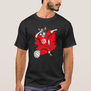 ダビングフランスのブルドッグのチュニジアのバレーボールのファンジャーズ Tシャツ