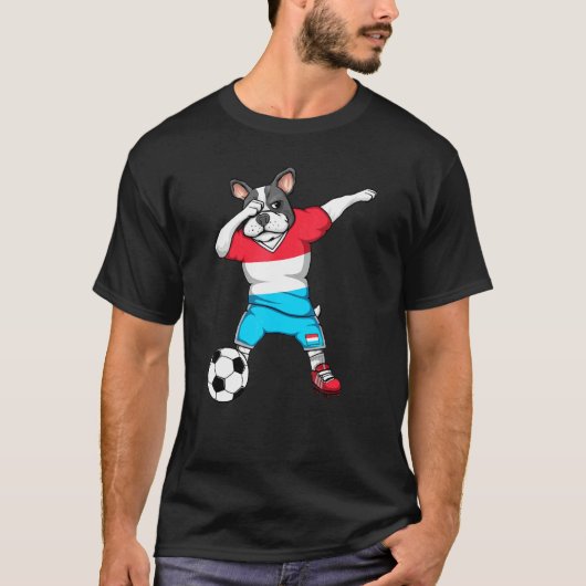 ダビングフランスのブルドッグルクセンブルサッカーファンジャース Tシャツ (正面)