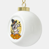 ダビングプードルハロウィーン セラミックボールオーナメント (右)