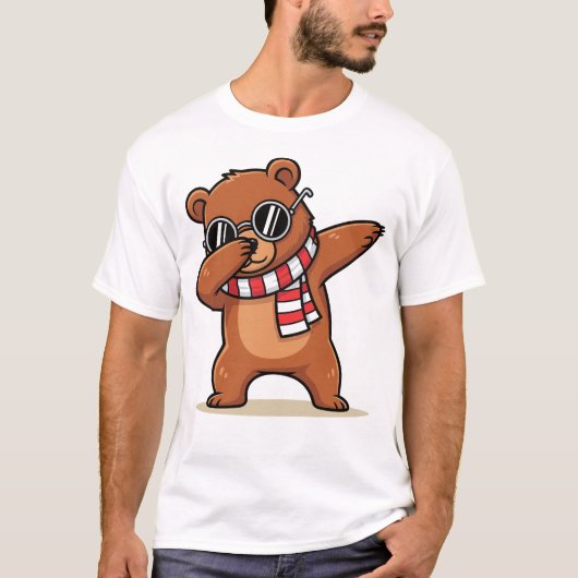ダビングベア 楽しい かわいい熊 ダブダンス Tシャツ (正面)
