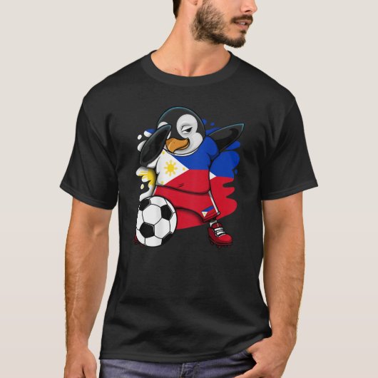 ダビングペンギンPhilippinesサッカーファンJersey Fla Tシャツ (正面)