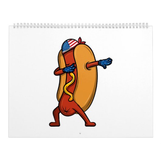 ダビングホットドッグWiener 7月4日の独立記念日 カレンダー (カバー)