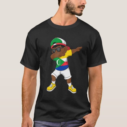 ダビングボーイコモロ国旗キッズダブダンス Tシャツ (正面)