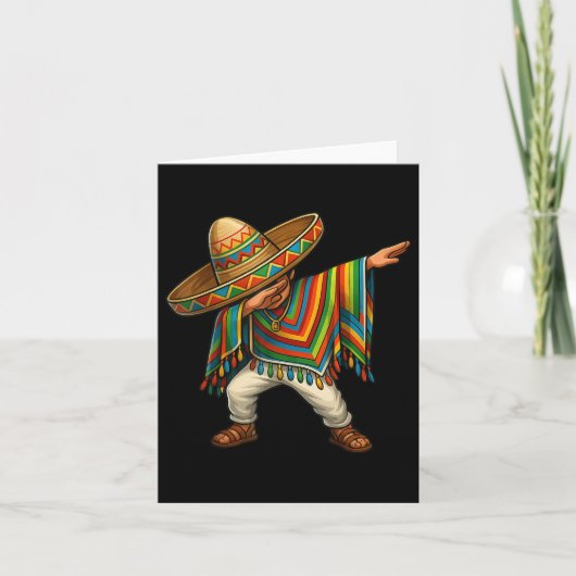 ダビングポンチョMexican Boy Dab Cinco De Mayo Sombr カード (正面)
