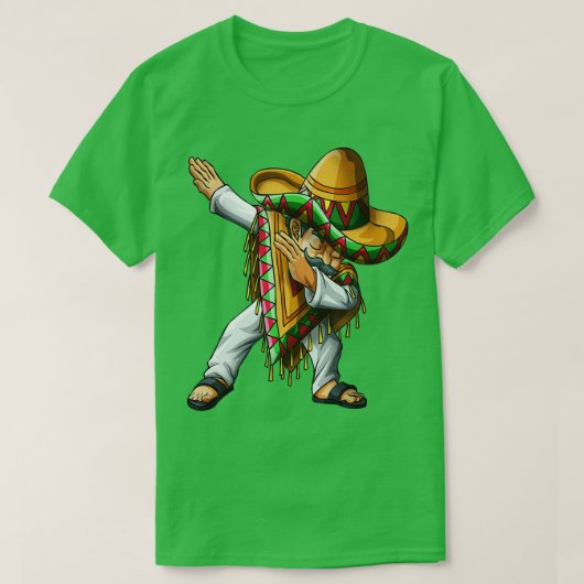 ダビングメキシコポンチョソンブレロDab Cinco de Mayo Tシャツ (デザイン正面)