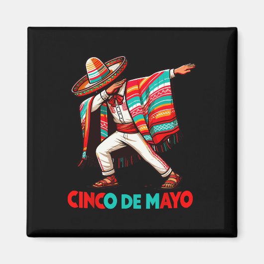 ダビングメキシコポンチョCinco De Mayo Fiesta マグネット (正面)