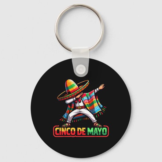 ダビングメキシコポンチョCinco De Mayo Fiesta 1 キーホルダー (正面)