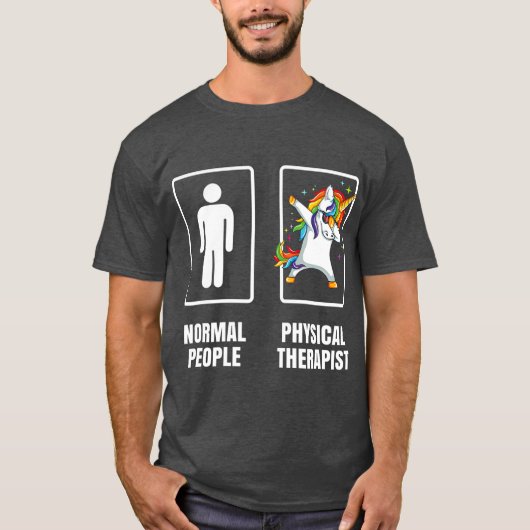 ダビングユニコーン物理セラピストPTセラピー Tシャツ (正面)
