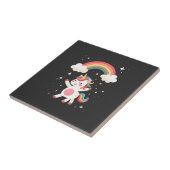 ダビングユニコーンTシャツ - 楽しいダブダンスの虹 タイル (側面)