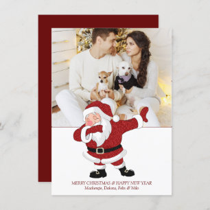 ダビングレッドサンタクロース おもしろいホリデークリスマスユーモア シーズンカード