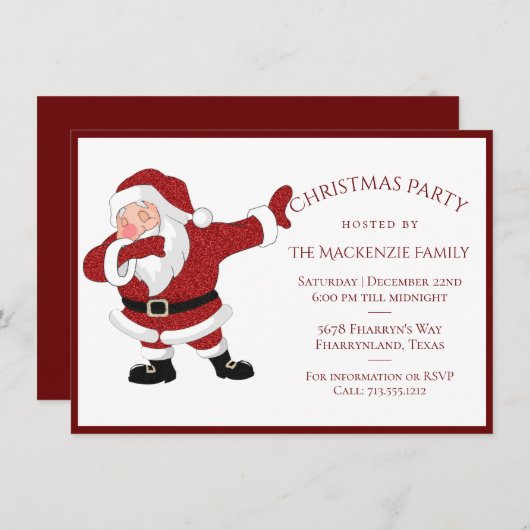 ダビングレッドサンタクロース|おもしろいホリデークリスマスユーモア シーズンカード (正面/裏面)