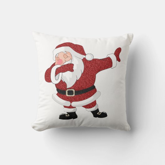 ダビングレッドサンタクロース |おもしろい休日クリスマスユーモア クッション (正面)