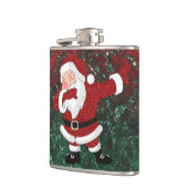 ダビングレッドサンタクロース |おもしろい休日クリスマスユーモア フラスク (左)