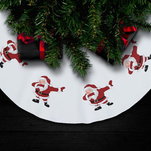 ダビングレッドサンタクロース |おもしろい休日クリスマスユーモア ブラッシュドポリエステルツリースカート