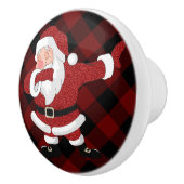 ダビングレッドプレイドサンタクロース |バッファロー素朴おもしろい セラミックノブ (右)