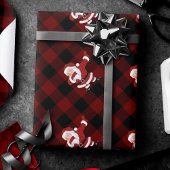 ダビングレッドプレイドサンタクロース |バッファロー素朴おもしろい ラッピングペーパー