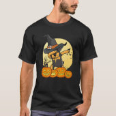 ダビングロットワイラーダブダンスおもしろい犬ハロウィーンG Tシャツ (正面)