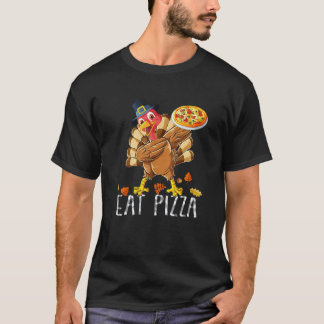 ダビング七面鳥 ピザを食べる 大人 ヴィーガン キッズ 感謝祭 Tシャツ