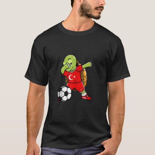 ダビング亀トルコのサッカーファンJerseyトルコ語F Tシャツ (正面)