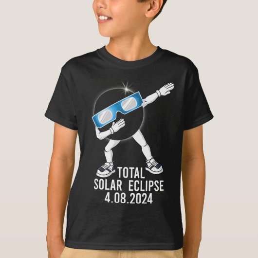 ダビング太陽のトータルEclipse 04.08.2024おもしろいダブボーイ Tシャツ (正面)