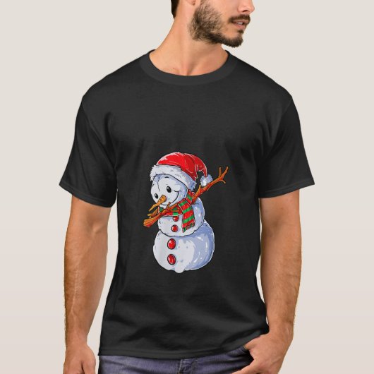 ダビング小妖精や小人クリスマスツリーライトクリスマスファミリースノー Tシャツ (正面)