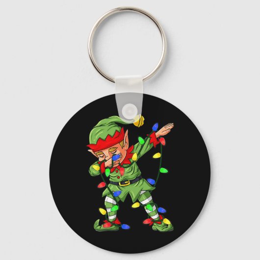 ダビング小妖精や小人クリスマスツリーライトボーイズキッズダブXm キーホルダー (正面)