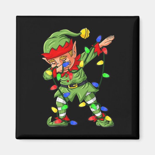 ダビング小妖精や小人クリスマスツリーライトボーイズキッズダブXm マグネット (正面)