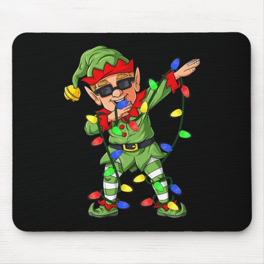 ダビング小妖精や小人クロースクリスマスツリーライトボーイズキッズ マウスパッド (正面)