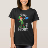 ダビング小妖精や小人ダブクリスマスディスクゴルフプレーヤークリスマス Tシャツ (正面)